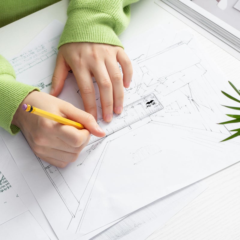 Mr. Pen- Ruler, 6 inch Ruler, Pack of 3, Clear, Plastic, Drafting Tools, Inches and Centimeters - Image 5